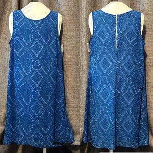GNW Chiffon Dress Women's Size 10 Sleeveless A Line Blue Lined Zip Up Back NWT